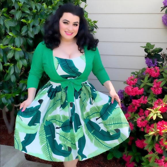 Collectif Dresses & Skirts - Collectif Jade Banana Leaf Swing Dress Pinup 3X